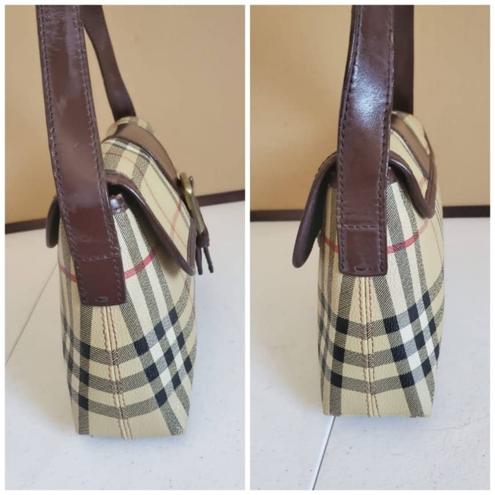 Burberry Haymarket Check PVC Buckle Flap Bag - Picture 5 of 9